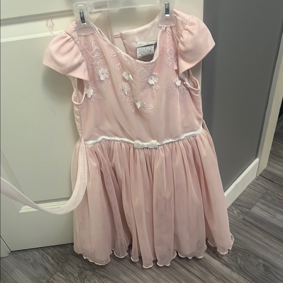 Pink Embroidered Kids Dress - Picture 1 of 3